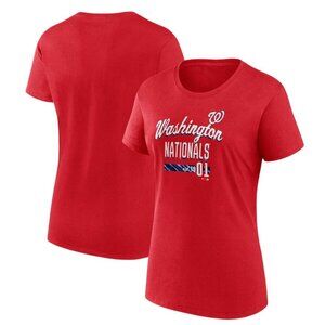 Washington Nationals Fanatics Women's Logo Fitted T-Shirt  Red Size Large